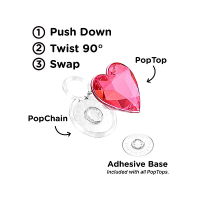 Secondary image for hover Crystal Heart Neon Pink &mdash;  PopTop